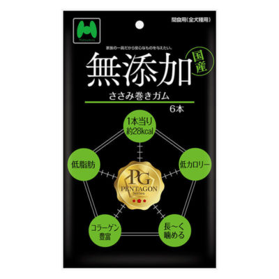 犬用おやつ　PENTAGON　無添加　ささみ巻きガム（6本）